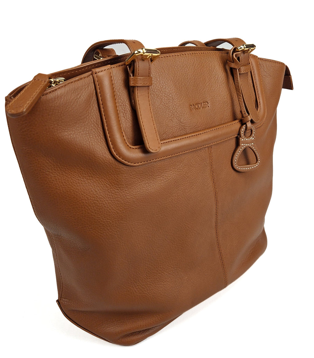 Sienna Zip Top Tote Shopper Bag for Women, Handmade by Saddler