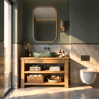 TERO Solid Wood Bathroom Vanity With Shelf