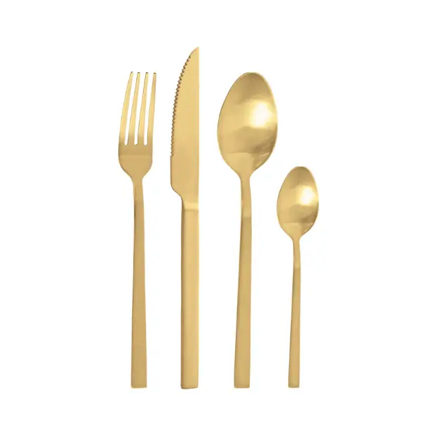 Pintinox Duke Satin Gold Cutlery Set - 24 Piece