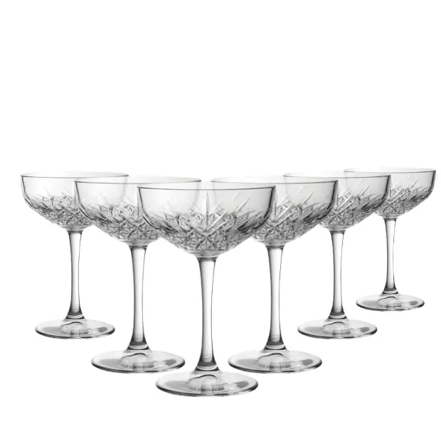 Timeless Fully Cut Champagne Saucers - 270ml - Set of 6