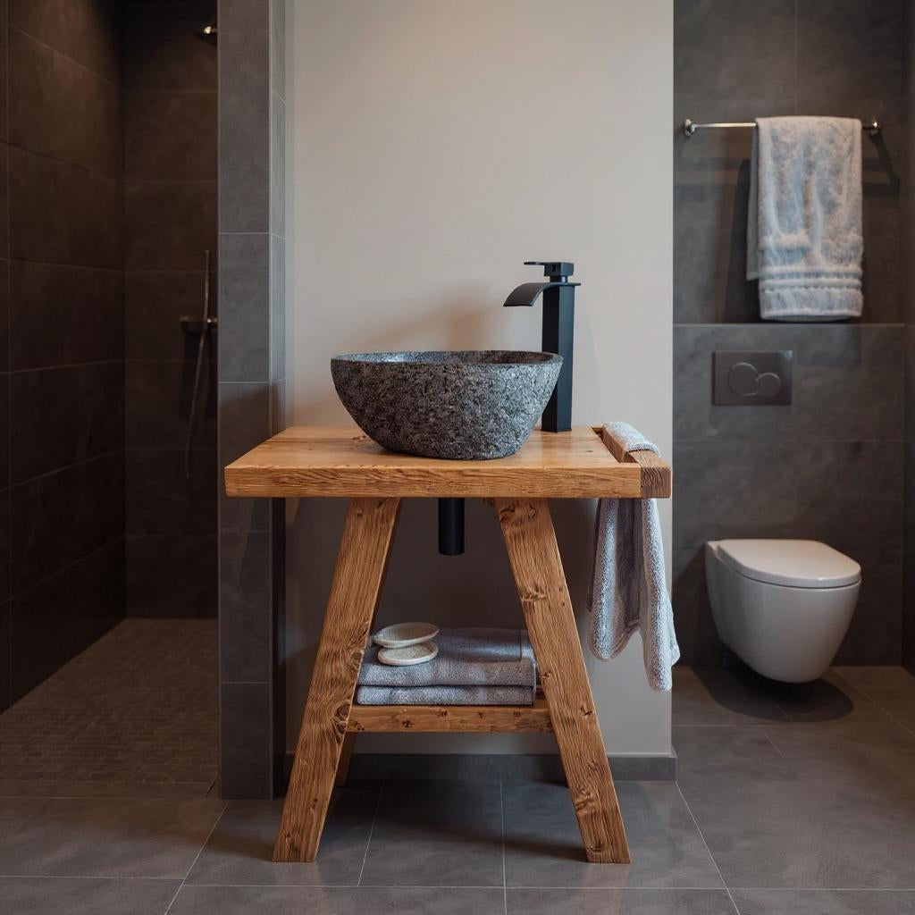 BORA Wooden Vanity and Shelf Storage