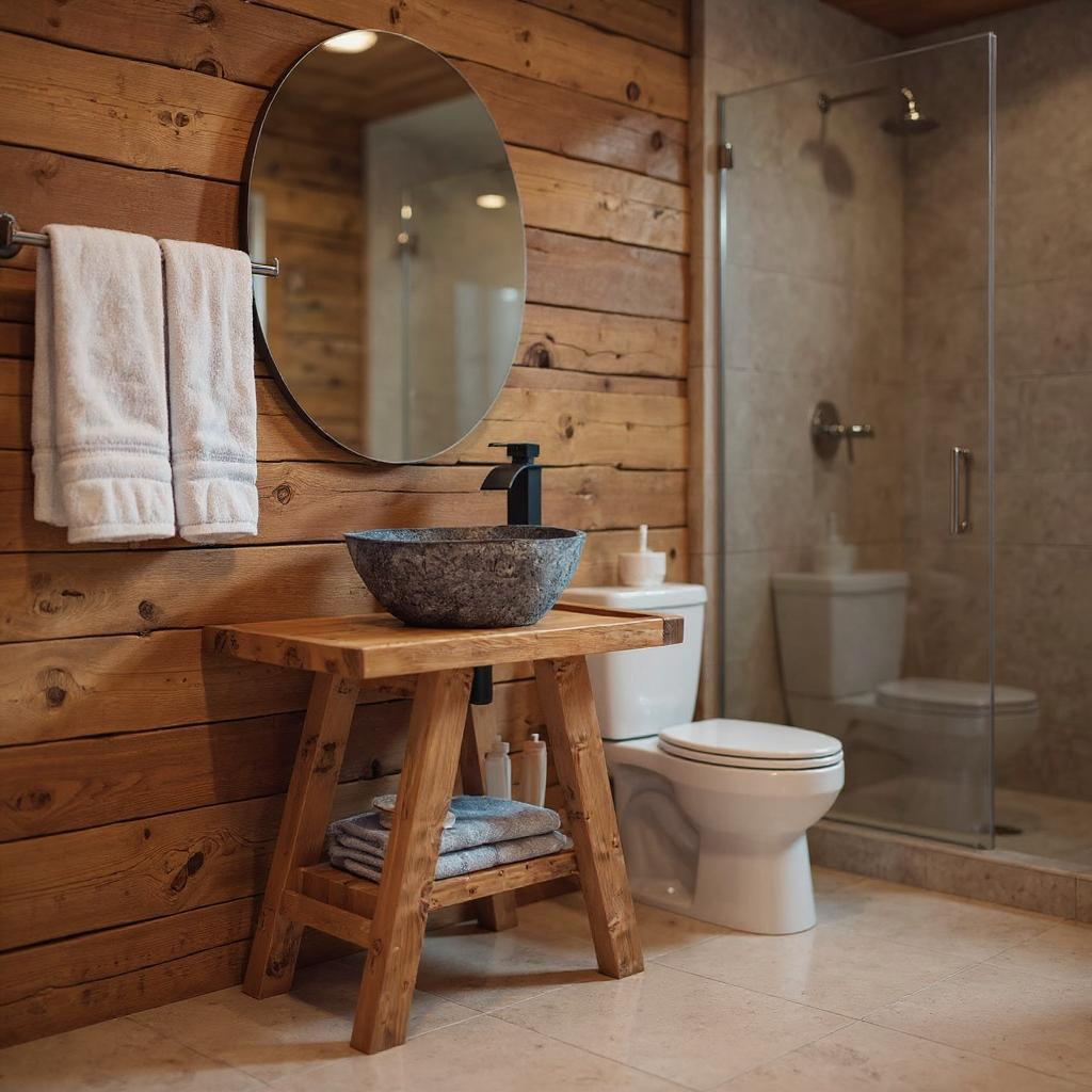 BORA Wooden Vanity and Shelf Storage