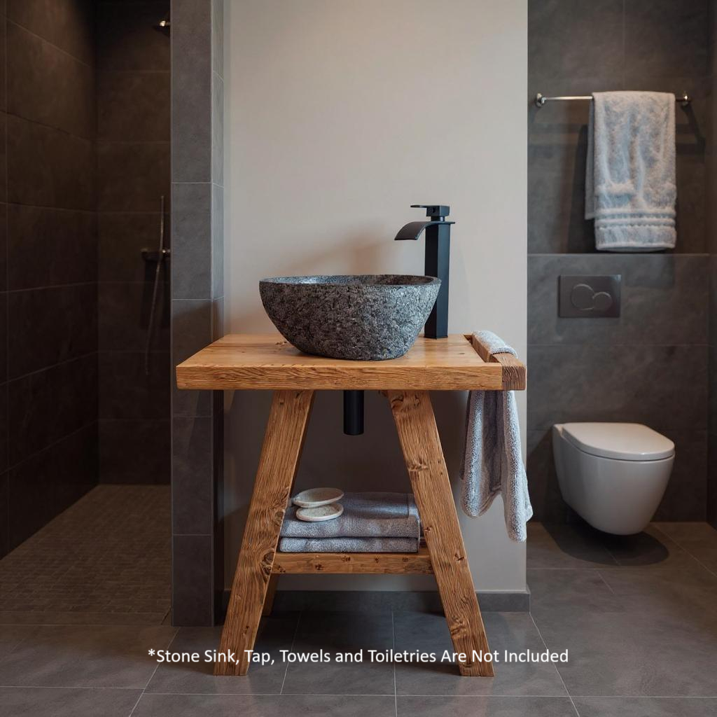 BORA Wooden Vanity and Shelf Storage
