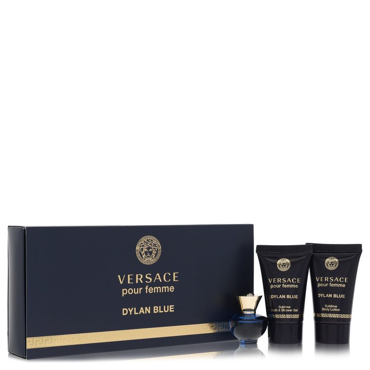 Versace Pour Femme Dylan Blue Gift Set, Mini Eau de Parfum, Body Lotion, Shower Gel (5ml)