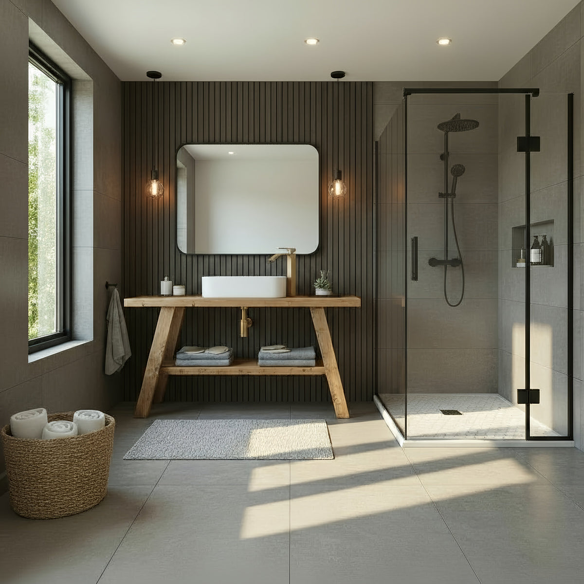 VERA Wooden Vanity and Shelf Storage