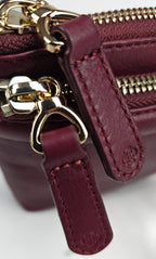 Heather Leather Clutch & Crossbody Bag, Handmade by Saddler, Versatile & Compact
