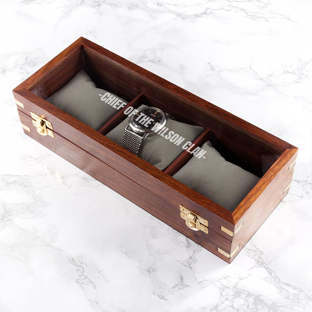Personalised Three-Watch Wooden Box