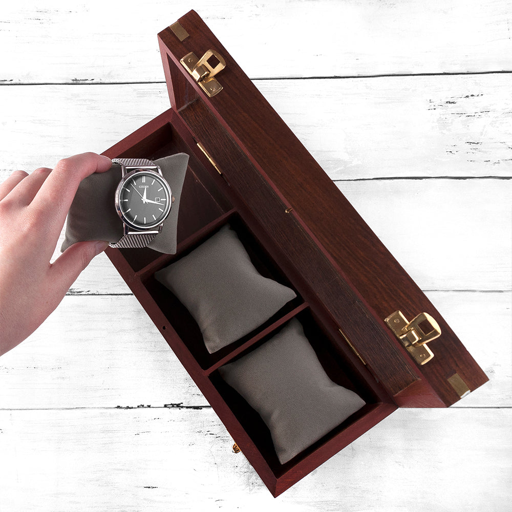 Personalised Three-Watch Wooden Box