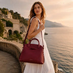 Wimbledon Leather Laptop Backpack, Cherry