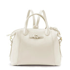 Wimbledon Leather Laptop Backpack, Ivory