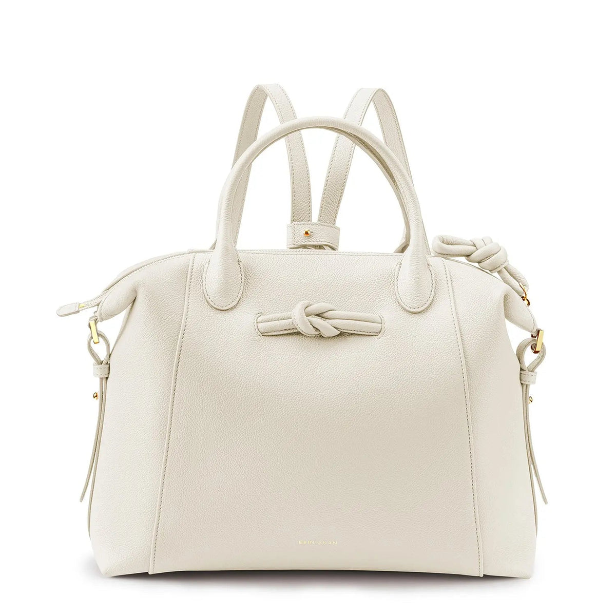 Wimbledon Leather Laptop Backpack, Ivory