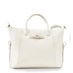 Wimbledon Leather Laptop Backpack, Ivory