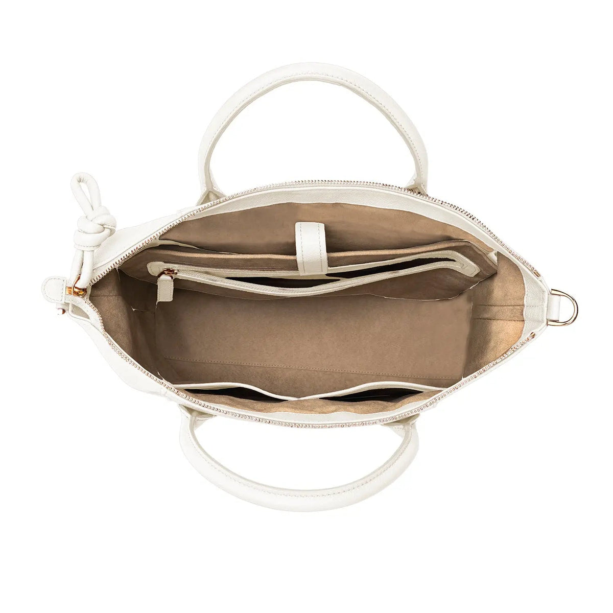 Wimbledon Leather Laptop Backpack, Ivory