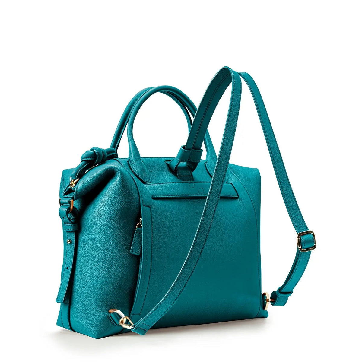 Wimbledon Leather Laptop Backpack, Teal