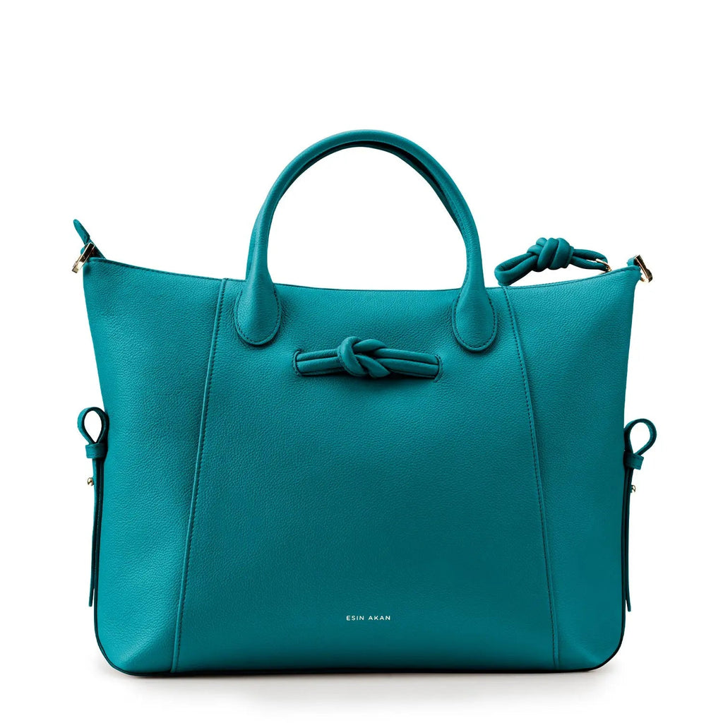 Wimbledon Leather Laptop Backpack, Teal