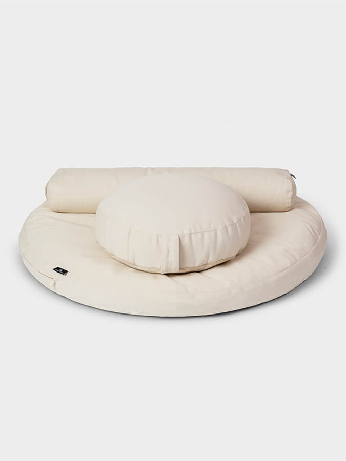 Yoga Studio EU Round Organic Zabuton Meditation Cushion Kit, Zafu & Pranayama