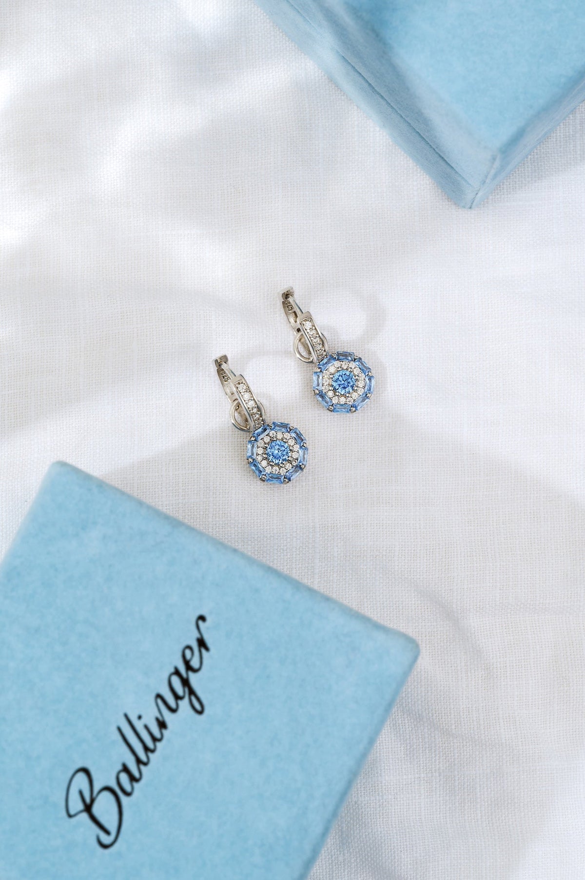 Something Blue Drop Earrings: Silver