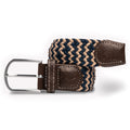 Beige & Blue Zigzag Recycled Woven Belt