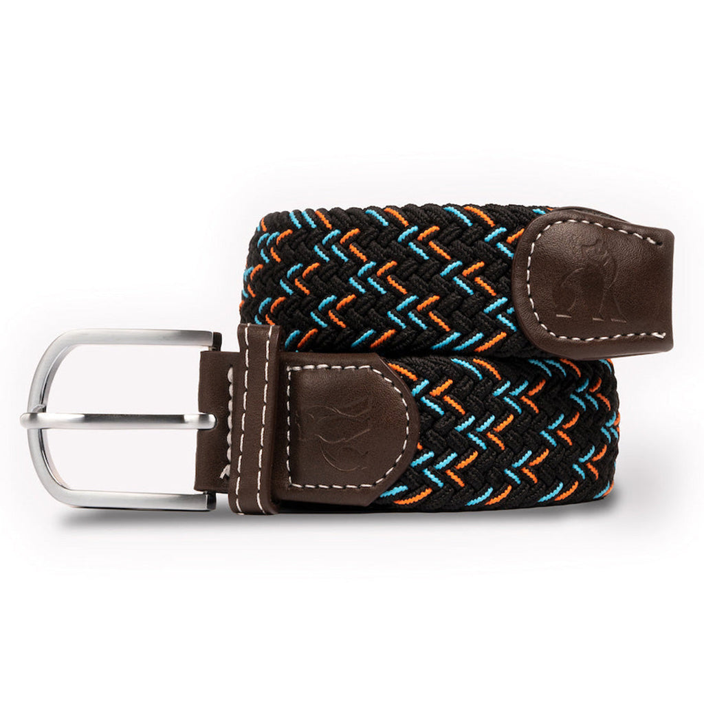 Black & Orange & Blue Dot Recycled Woven Belt