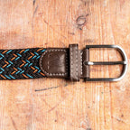Black & Orange & Blue Dot Recycled Woven Belt