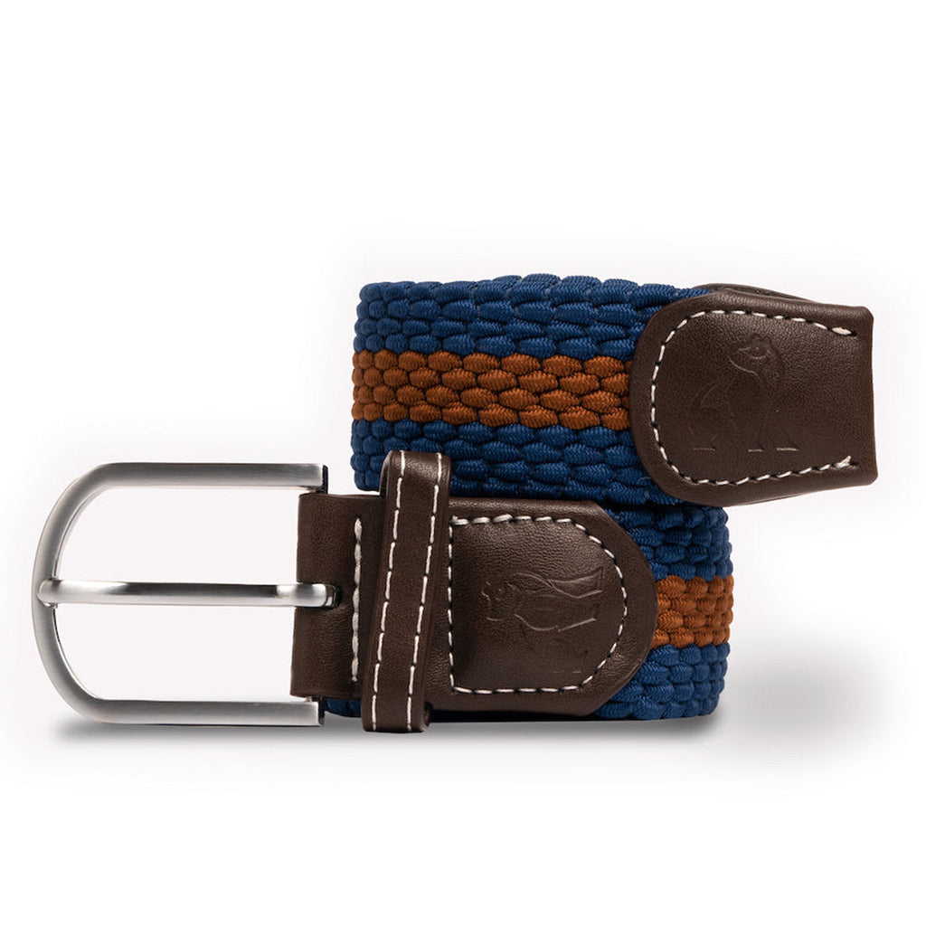 Blue & Brown Stripe Recycled Woven Belt