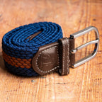 Blue & Brown Stripe Recycled Woven Belt
