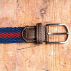 Blue & Burgundy Stripe Recycled Woven Belt