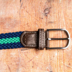 Blue & Green Stripe Recycled Woven Belt