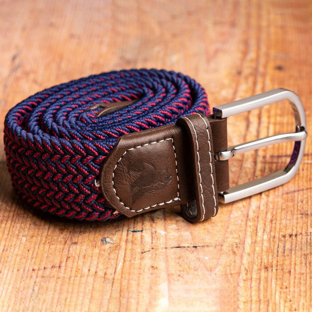 Blue & Red Fine Weave Recycled Woven Belt