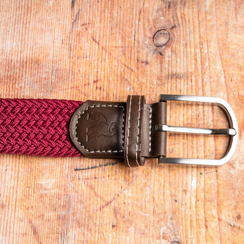 Burgundy Recycled Woven Belt