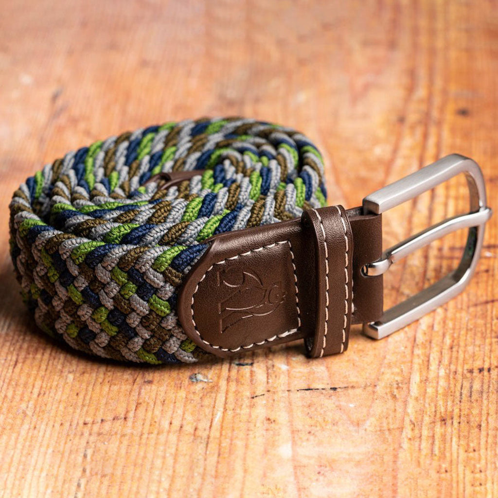 Green & Blue Zigzag Recycled Woven Belt