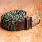Green & Blue Zigzag Recycled Woven Belt