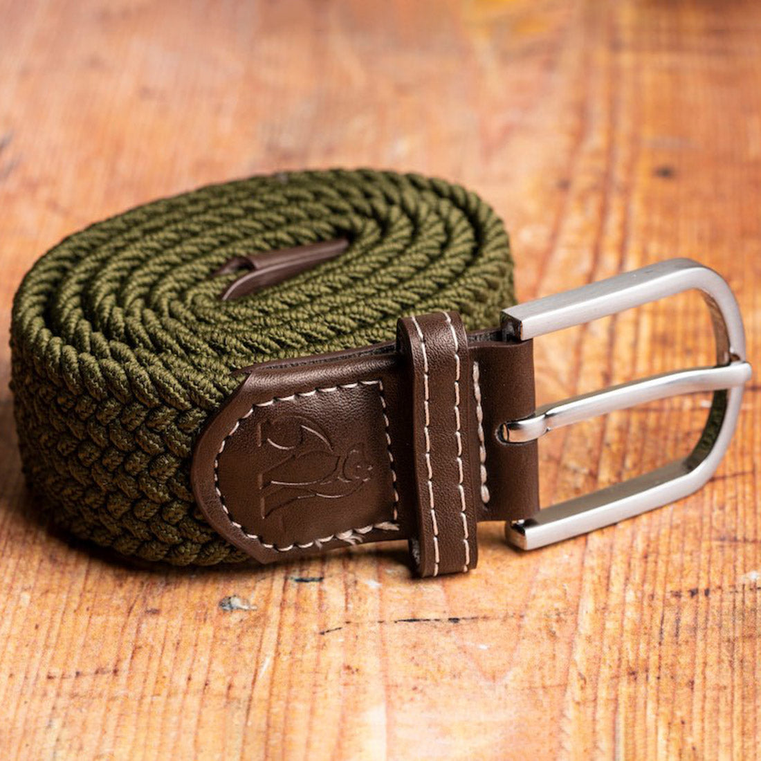 Khaki Green Recycled Woven Belt