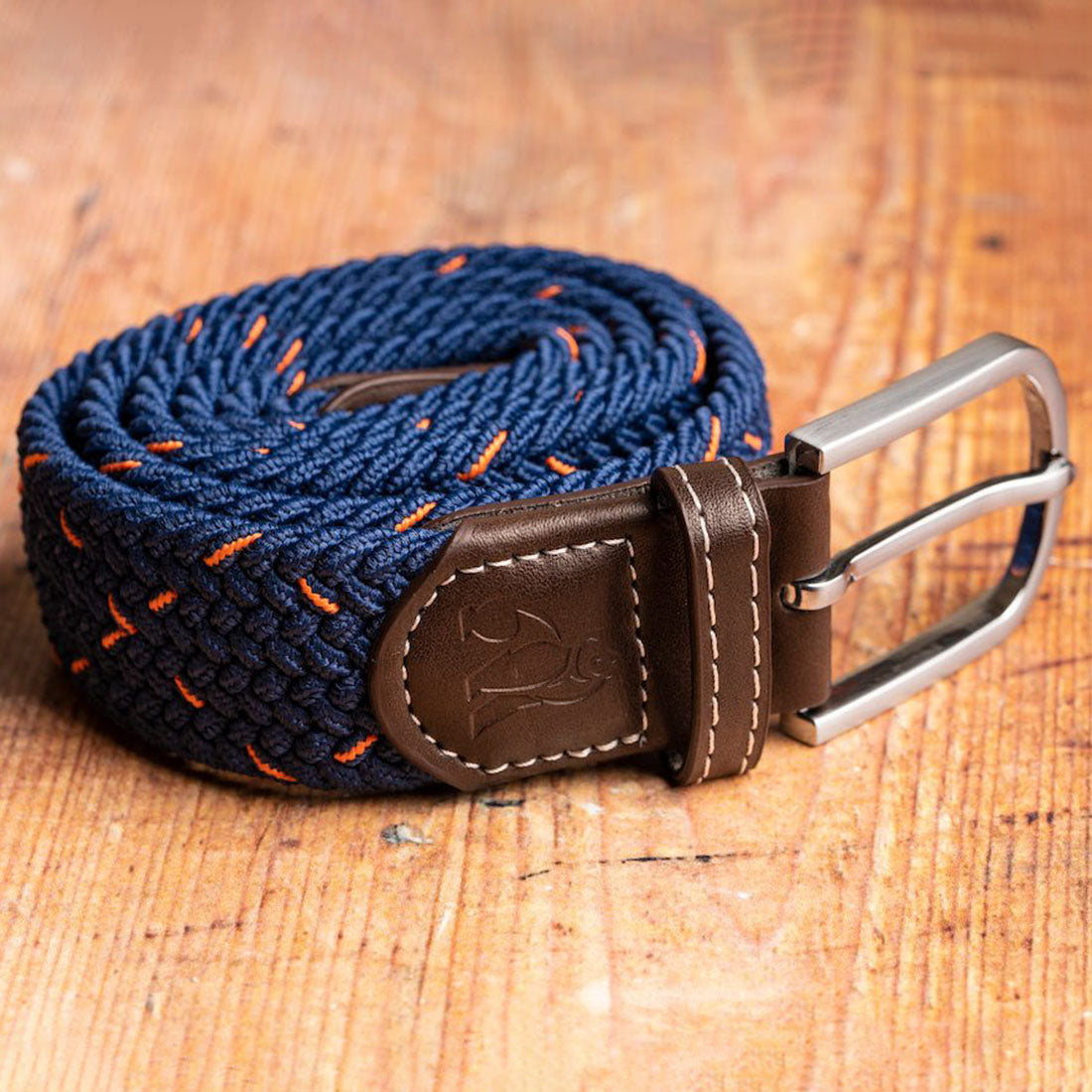 Navy & Orange Dot Recycled Woven Belt