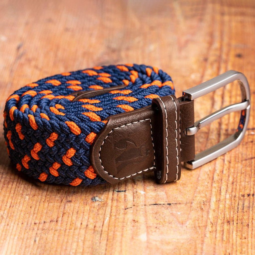 Navy & Orange Spot Recycled Woven Belt