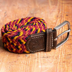 Orange & Yellow Zigzag Recycled Woven Belt