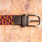 Orange & Yellow Zigzag Recycled Woven Belt