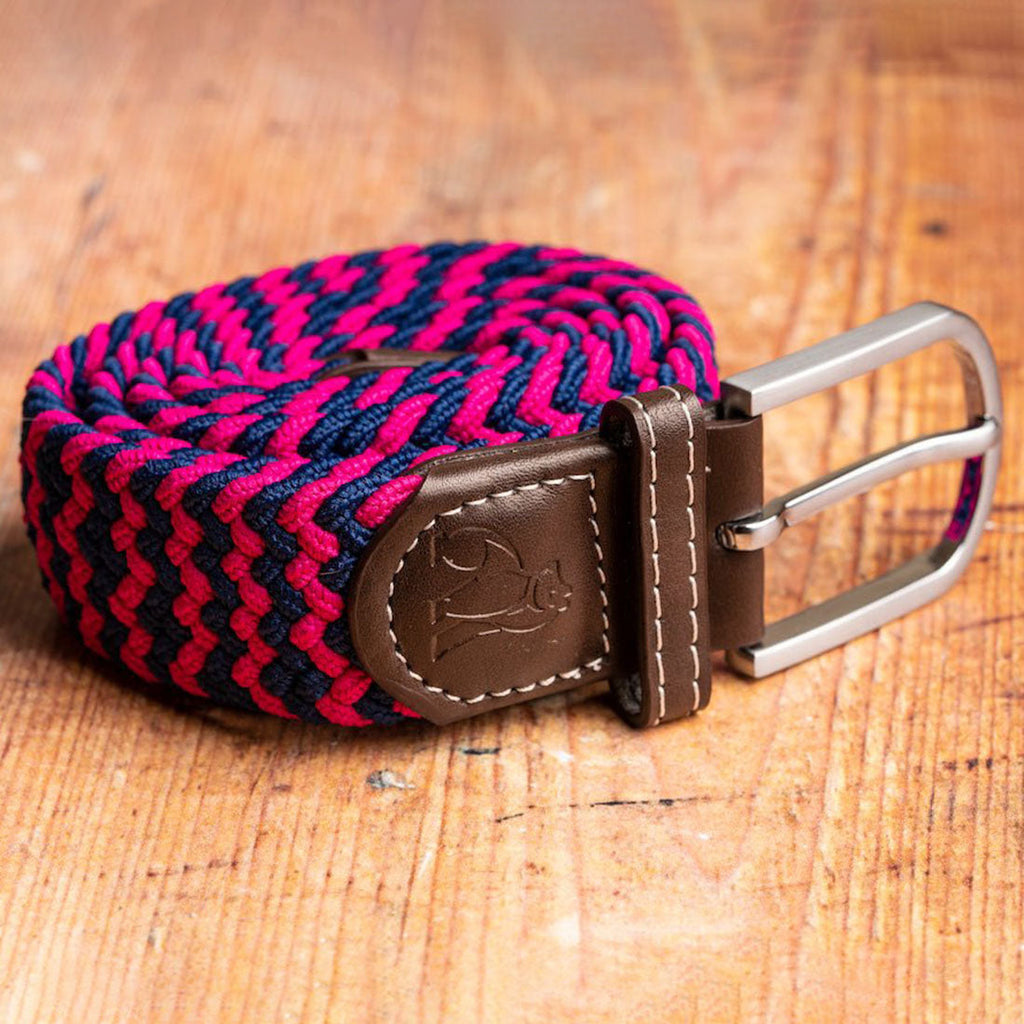 Pink & Blue Zigzag Recycled Woven Belt