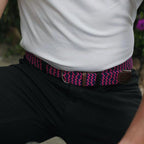 Pink & Blue Zigzag Recycled Woven Belt