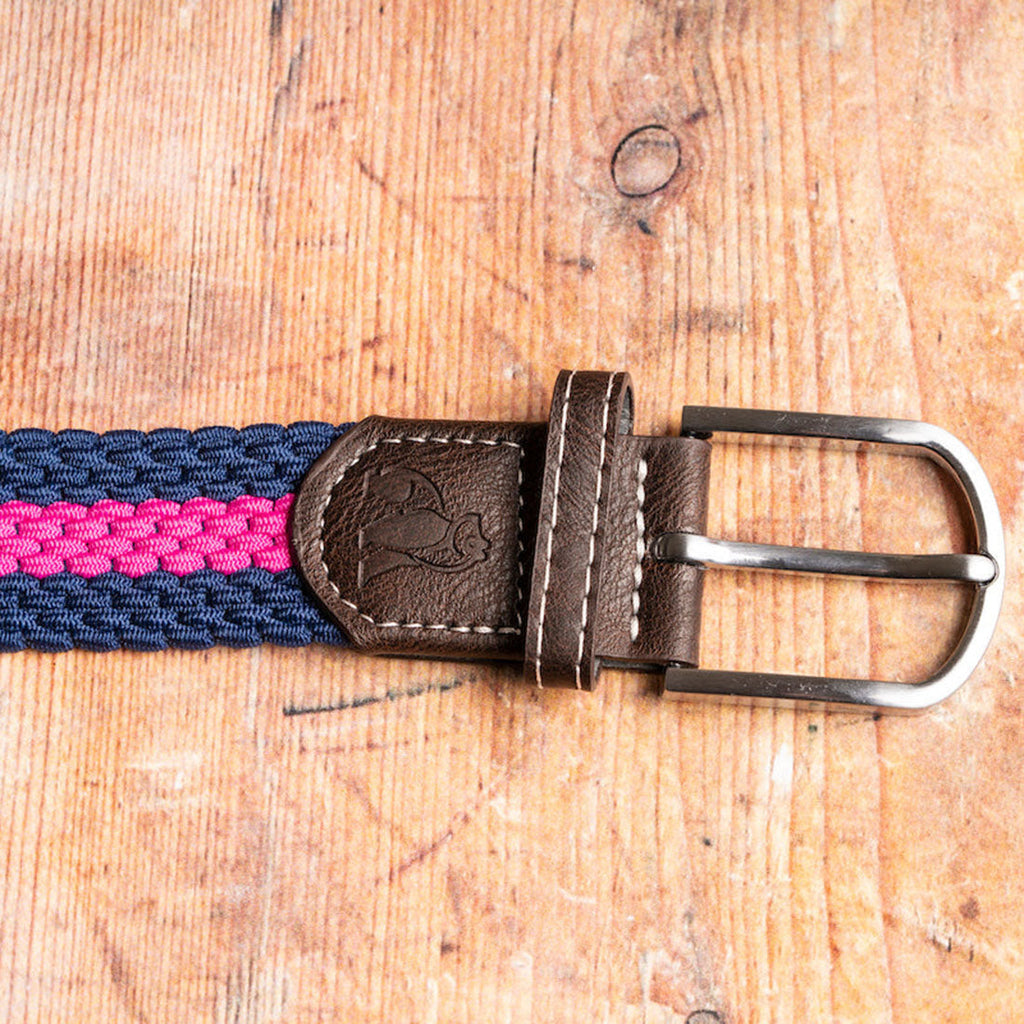 Rich Pink Stripe Recycled Woven Belt