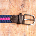 Rich Pink Stripe Recycled Woven Belt
