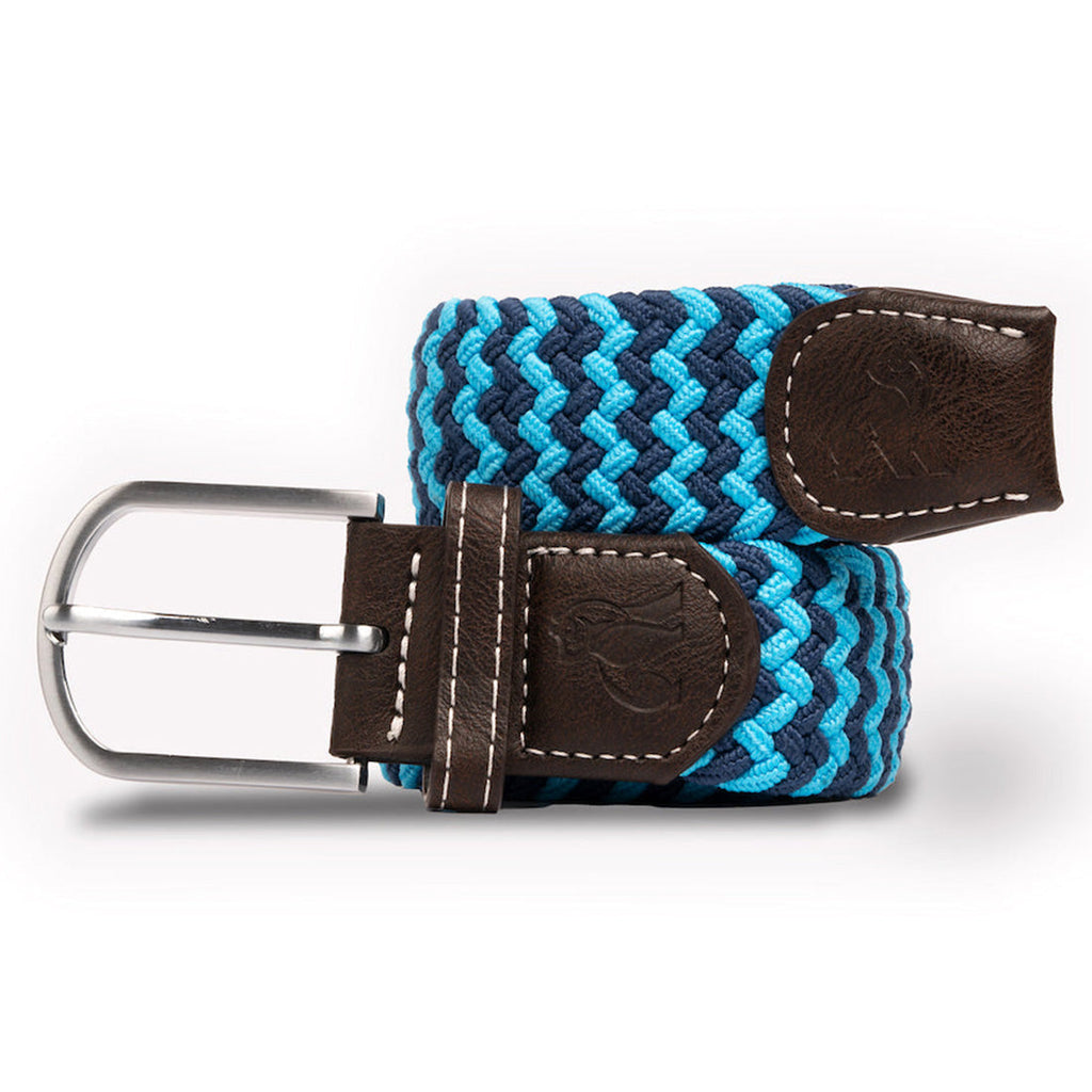 Sky Blue Zigzag Recycled Woven Belt