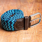 Sky Blue Zigzag Recycled Woven Belt