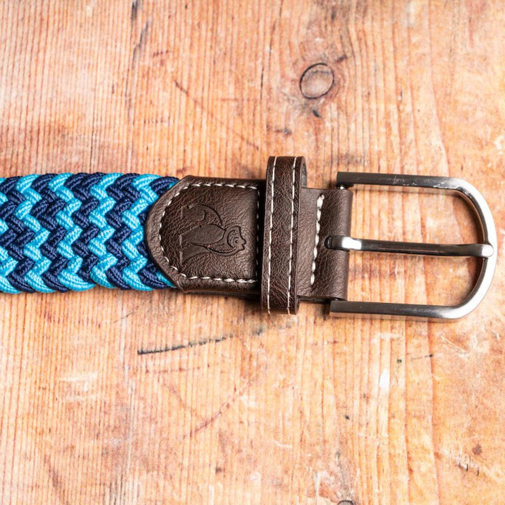 Sky Blue Zigzag Recycled Woven Belt