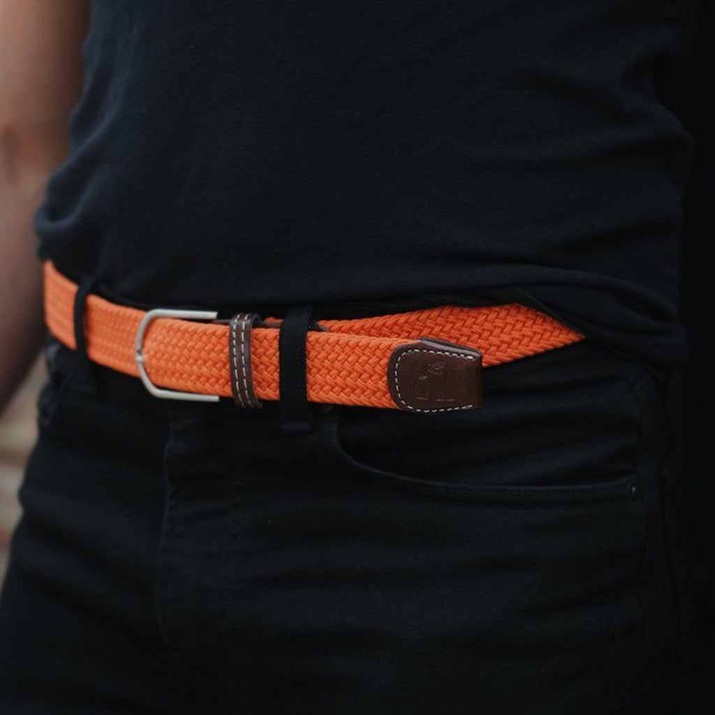 Tangerine Orange Recycled Woven Belt