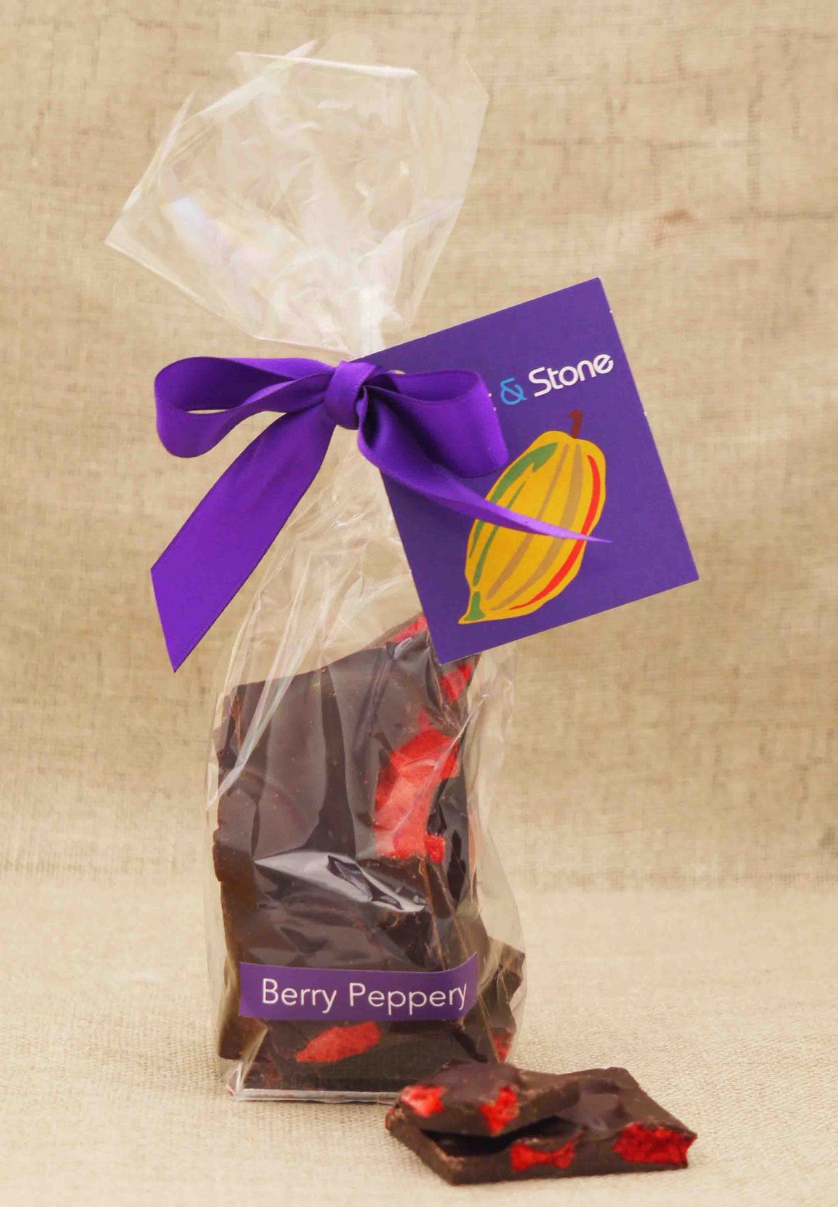Handmade Berry Peppery 70% Dark Chocolate Shards