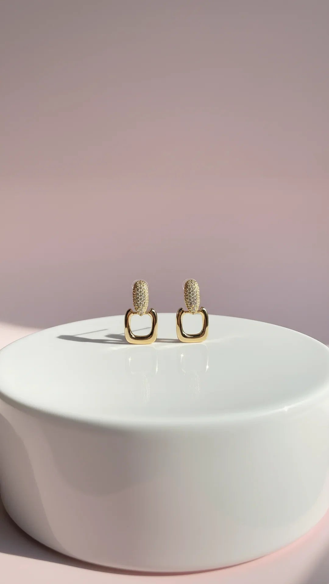 Square Pavé Drop & Dangle Earrings