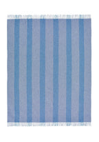 Charlotte Blue Stripe Merino Wool Throw