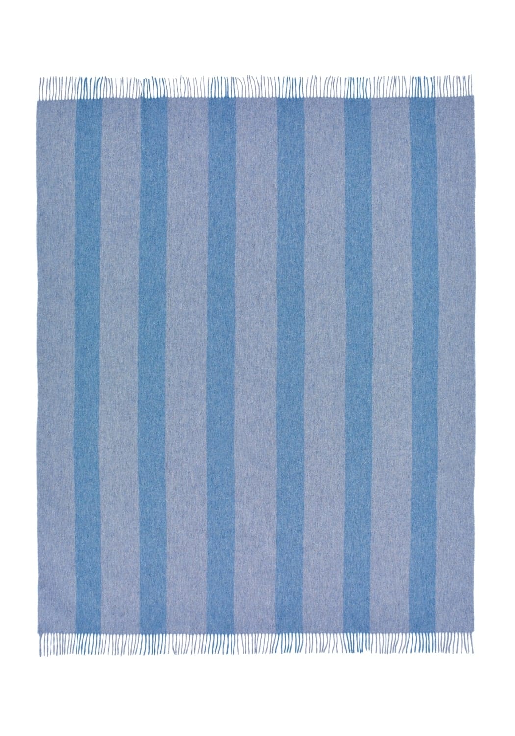 Charlotte Blue Stripe Merino Wool Throw