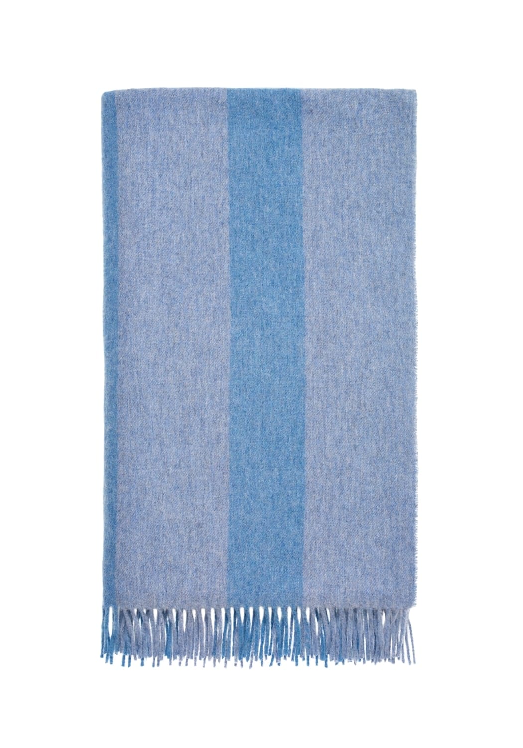Charlotte Blue Stripe Merino Wool Throw